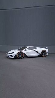 灰色调背景白色炫酷跑车高清摄影图片
