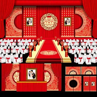 中式婚礼背景