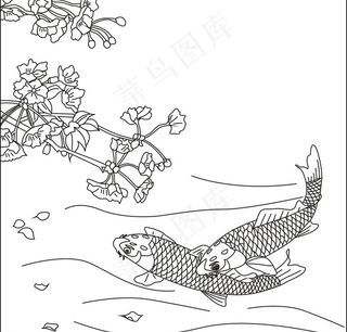 鲤鱼 花图片