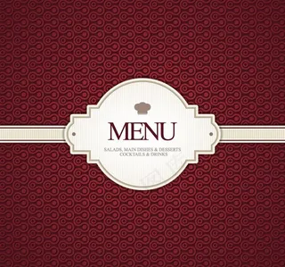 欧式花纹 西餐厅菜单封面设计图片