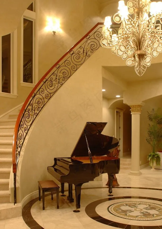 欧式别墅楼梯一角设计图片