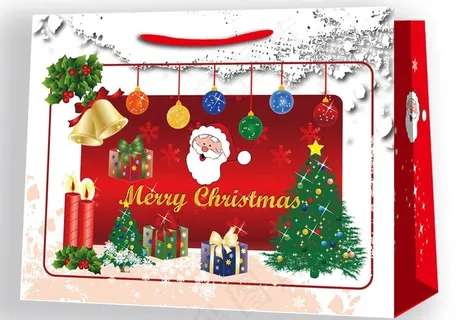 圣诞老人树礼盒手提袋图片 圣诞老人树礼盒手提袋图片