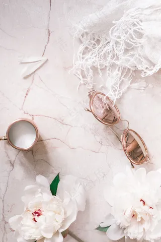 简约小清新文艺风插花静物摆拍背景