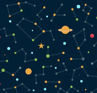 创意太空元素无缝背景矢量素材
