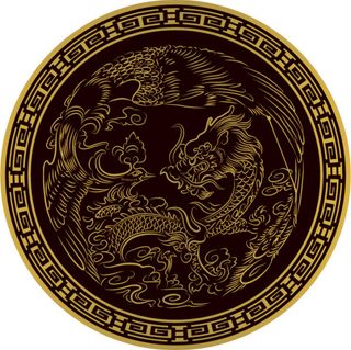 经典的圆形龙纹矢量素材