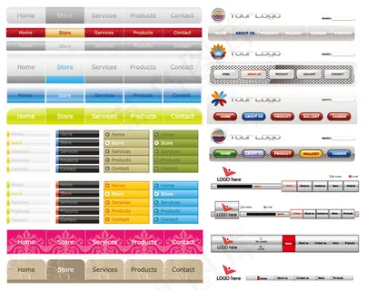 网站的导航菜单矢量素材