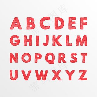 红色英文字母矢量素材下载