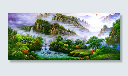 春雨江南流水生财青松迎客高山流水旭...