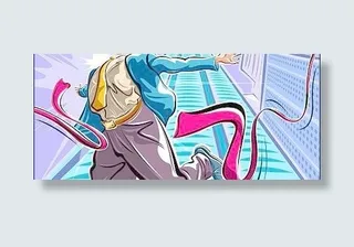 手绘时尚人物插画psd分层素材（冲...