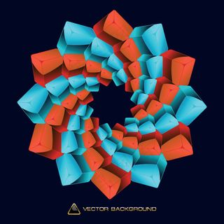 绚丽的立体方块矢量图