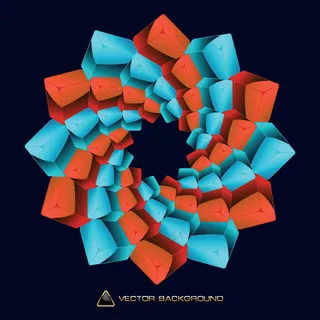 绚丽的立体方块矢量图