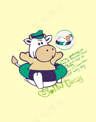 卡通动物牛