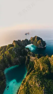 海上的小岛高清摄影图片