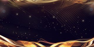 狗年黑金大气年会签到处展板背景