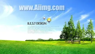 绿色景色风光PSD素材