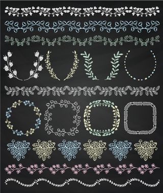 彩色花纹边条和框架矢量素材下载