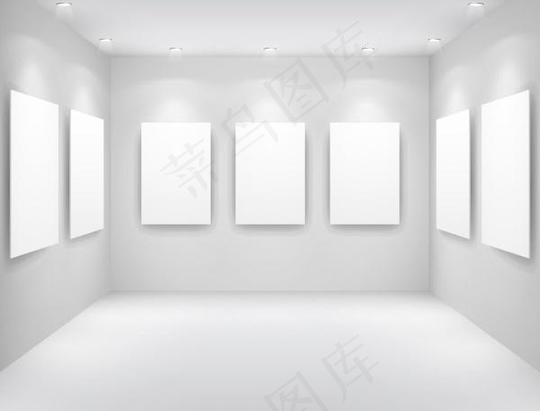 画廊展示背景矢量素材三