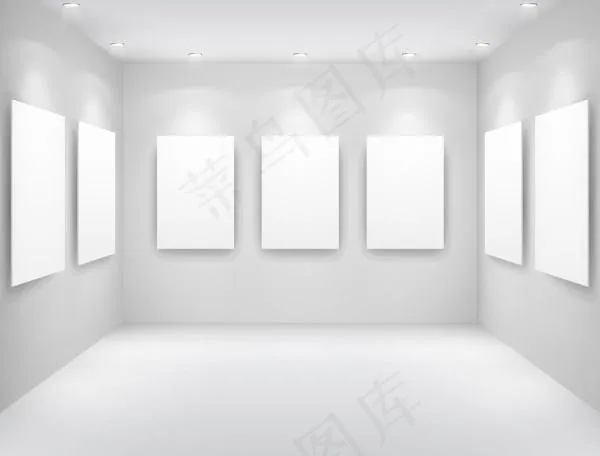 画廊展示背景矢量素材三eps,ai矢量模版下载