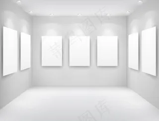 画廊展示背景矢量素材三