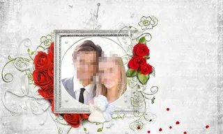 情人节情侣相框模板图片