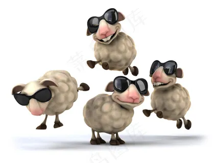 四只小羊羊年素材 四只小羊羊年素材