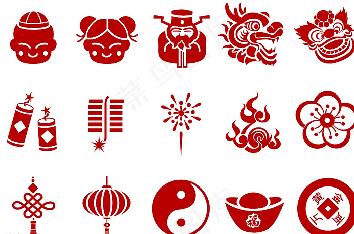 中国元素图标矢量素材图片ai矢量模版下载