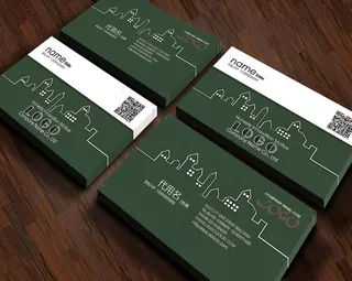 城市剪影房地产中介装修装潢通用名片