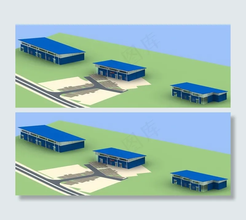 小型车间 工厂 工地 规划 建模 ...