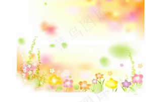 韩国绿色春天花纹矢量素材18