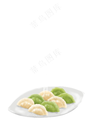 立冬手绘美味饺子,免抠元素