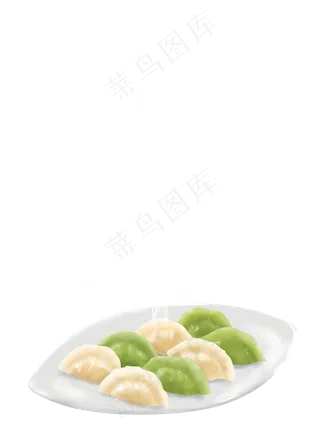 立冬手绘美味饺子,免抠元素