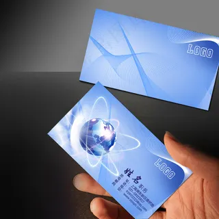 蓝色科技名片模板 名片下载