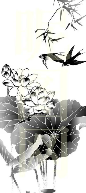 水墨荷花图片