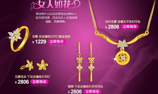 黄金珠宝展示图片