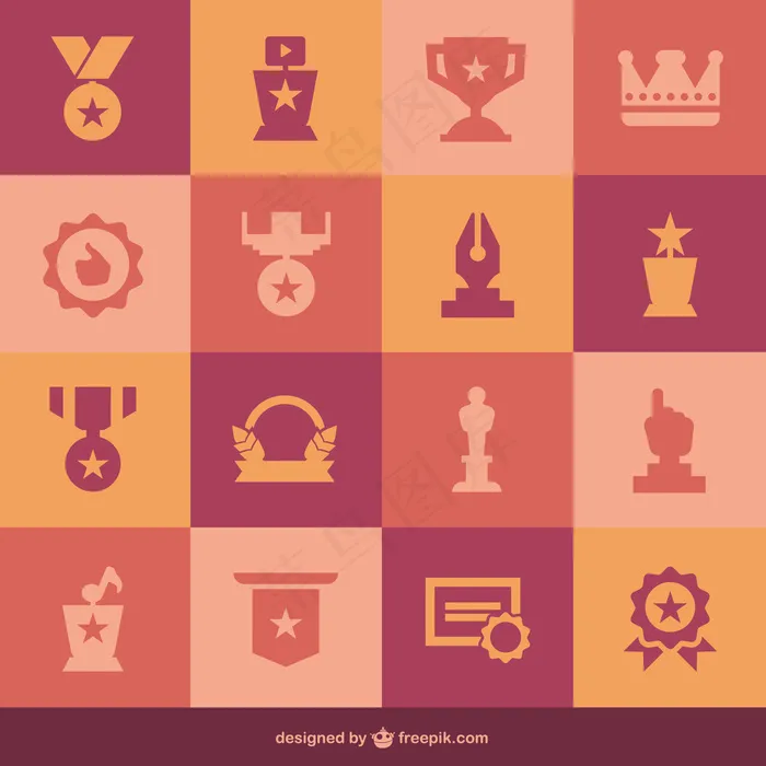 平面勋章的图标ai矢量模版下载