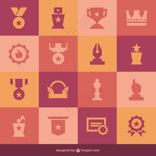 平面勋章的图标