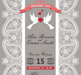 婚礼邀请卡图片