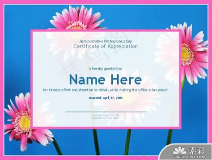 管理专家认证证书PPT模板