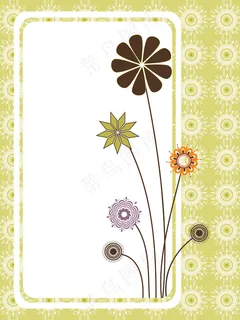 作品背景色彩鲜艳的花朵的旗帜