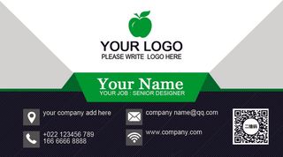 简洁大气绿色商业透明名片