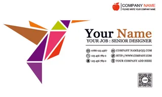 简约几何图形科技透明名片