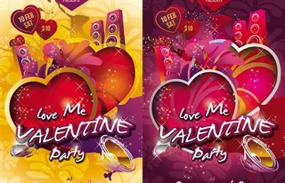 酒吧情人节海报PSD素材