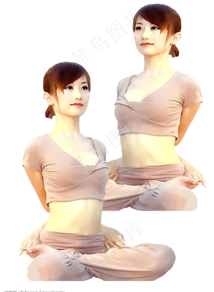 瑜伽美女图片psd模版下载