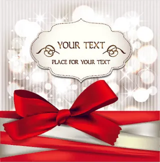 闪亮的缎带节日卡片矢量