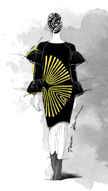 时尚指纹连衣裙