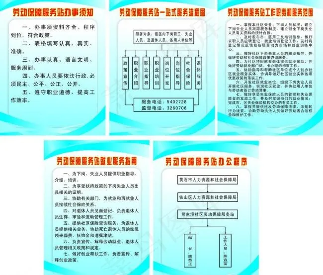 劳动保障服务站制度牌图片cdr矢量模版下载