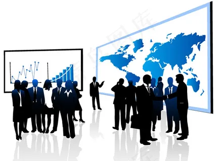 潮流商务人物剪影矢量素材