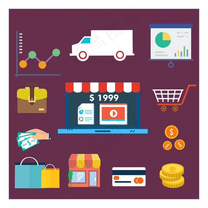 零售业务设计元素设计各种符号自由向量