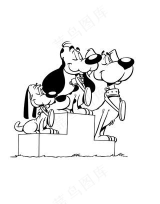 卡通动物小狗矢量图简笔插画