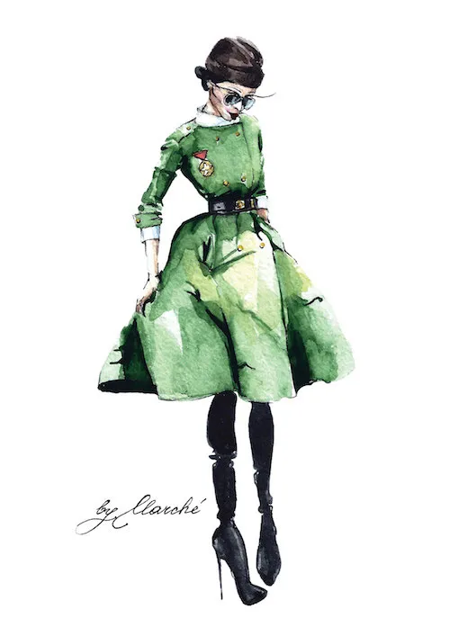 绿色连衣裙设计图